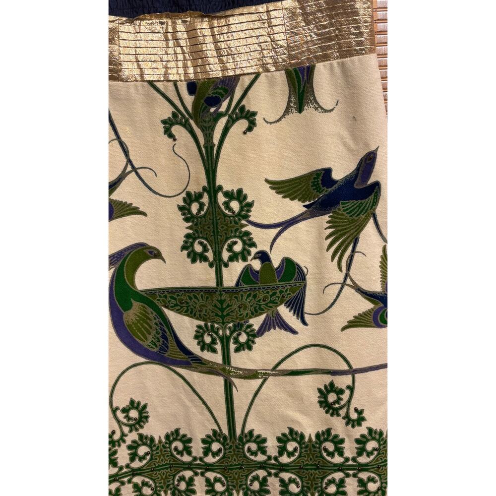 Free People Bird of Paradise embroidered blue Peacock mini dress sz2 - Picture 6 of 16